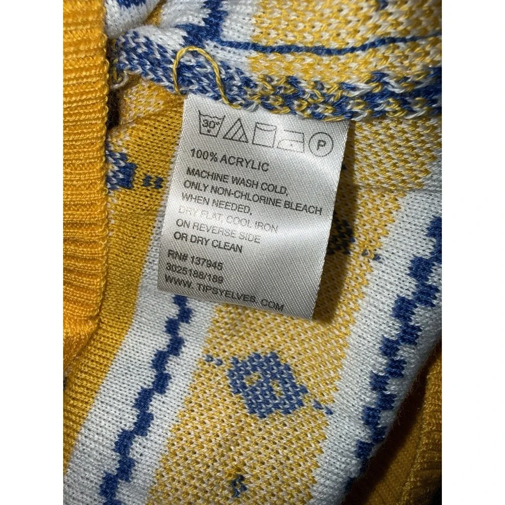 New Tipsy Elves Men's Christmas Sz XXL Blue Menorah Print Cardigan‎ Sweater